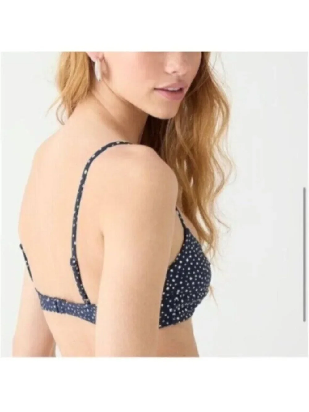 NWT J. Crew Women’s Blue Strappy Twist Bikini Top Bra Size 3X